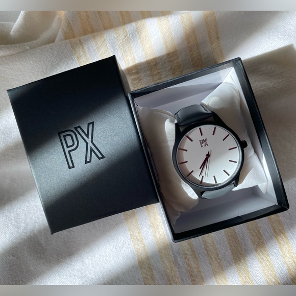 PX Clothing | BNIB |⌚️Tyler Leather Strap Watch in Charcoal - Picture 6 of 11